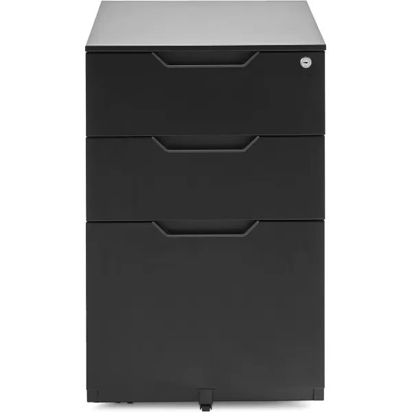 Amazon Basics 3 Drawer Mobile File Cabinet With Lock Black 2071 D x 1551 W x 2429 HBlack
