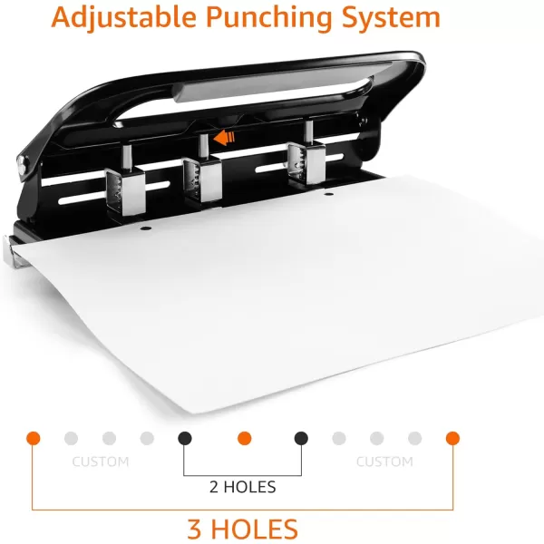 Amazon Basics 3 Hole Punch 10 Sheet Capacity Black23 hole 30 Sheet Capacity