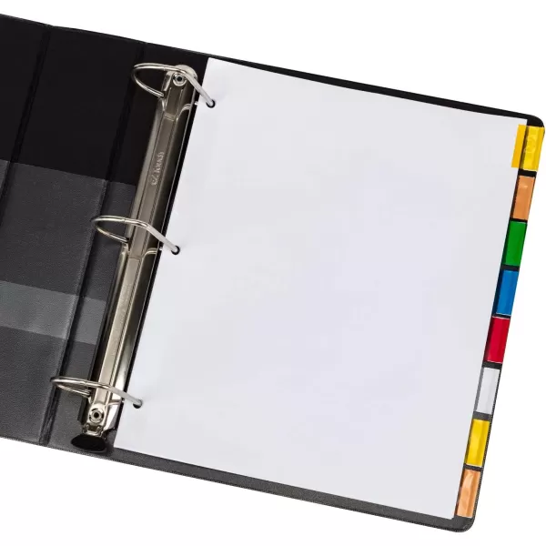 Amazon Basics 3 Ring Paper Binder Dividers With 5 Insertable Multicolor Plastic Tabs Pack of 6 Sets 30 Count WoodWhite 12Pack 8Tab