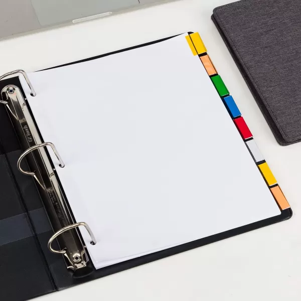 Amazon Basics 3 Ring Paper Binder Dividers With 5 Insertable Multicolor Plastic Tabs Pack of 6 Sets 30 Count WoodWhite 12Pack 8Tab