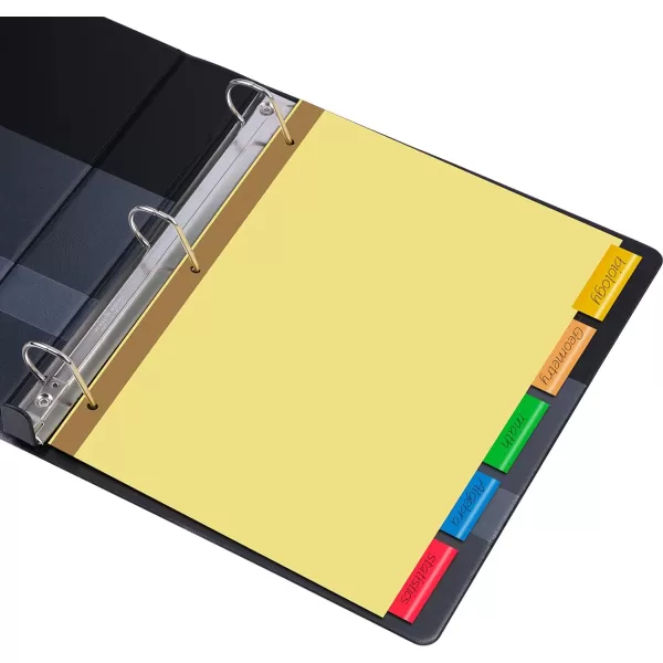 Amazon Basics 3 Ring Paper Binder Dividers With 5 Insertable Multicolor Plastic Tabs Pack of 6 Sets 30 Count WoodWood 12Pack 5Tab