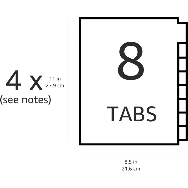 Amazon Basics 3 Ring Paper Binder Dividers With 5 Insertable Multicolor Plastic Tabs Pack of 6 Sets 30 Count WoodWood 4Pack 8Tab
