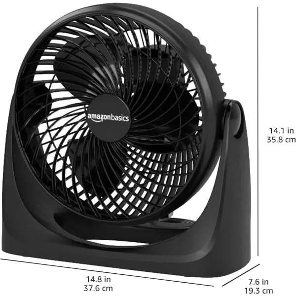 Amazon Basics 3 Speed Small Room Air Circulator Fan 11Inch Blade Black 76D x 148W x 141H76D x 148W x 141H