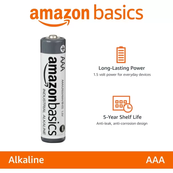 Amazon Basics 300Pack AAA Alkaline Industrial Batteries 15 Volt 5Year Shelf Life200 Count Pack of 1