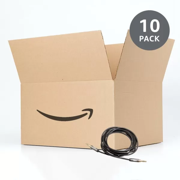 Amazon Basics 35mm Aux Jack Audio Extension Cable Male to Female Adapter for Headphone or Smartphone 6 Foot Black12 Feet 10Pack