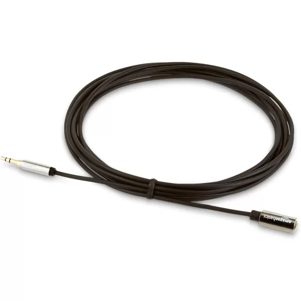 Amazon Basics 35mm Aux Jack Audio Extension Cable Male to Female Adapter for Headphone or Smartphone 6 Foot Black12 Feet 10Pack