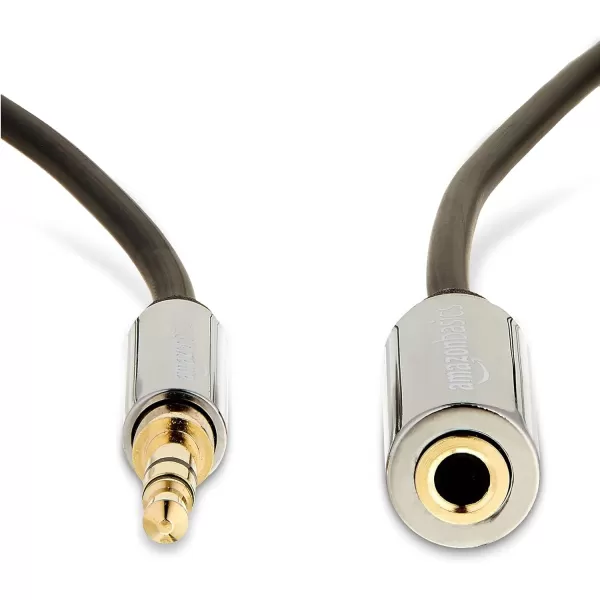 Amazon Basics 35mm Aux Jack Audio Extension Cable Male to Female Adapter for Headphone or Smartphone 6 Foot Black12 Feet 10Pack