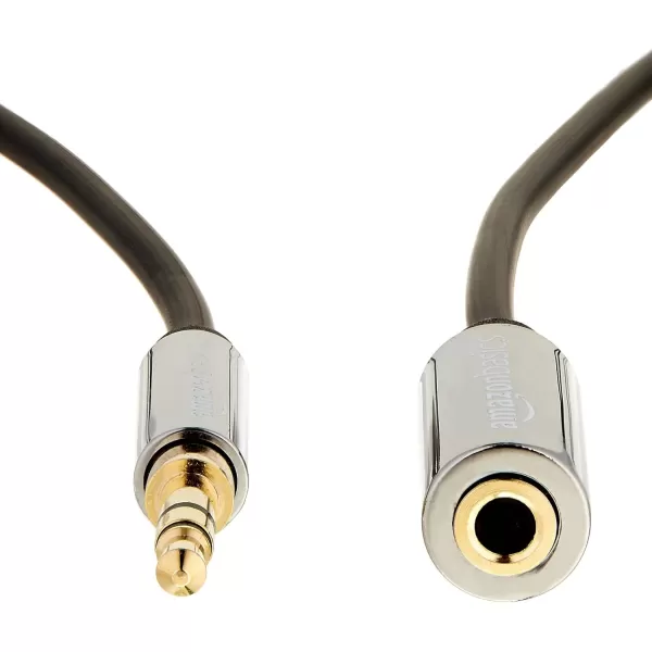 Amazon Basics 35mm Aux Jack Audio Extension Cable Male to Female Adapter for Headphone or Smartphone 6 Foot Black25 Feet 1Pack