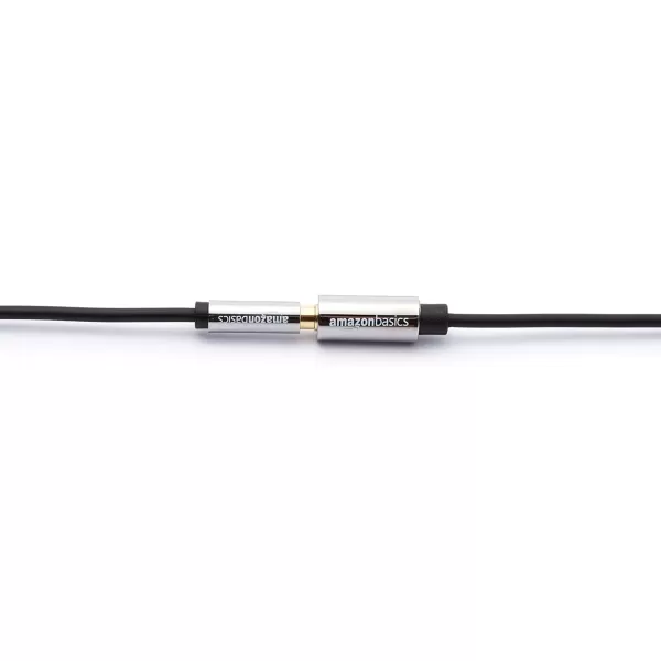 Amazon Basics 35mm Aux Jack Audio Extension Cable Male to Female Adapter for Headphone or Smartphone 6 Foot Black25 Feet 1Pack