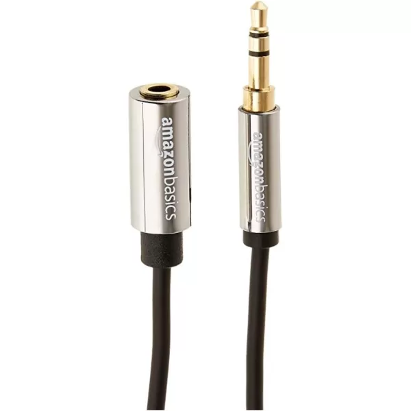 Amazon Basics 35mm Aux Jack Audio Extension Cable Male to Female Adapter for Headphone or Smartphone 6 Foot Black6 Feet 10Pack