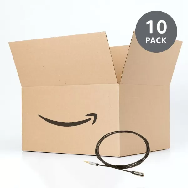 Amazon Basics 35mm Aux Jack Audio Extension Cable Male to Female Adapter for Headphone or Smartphone 6 Foot Black6 Feet 10Pack