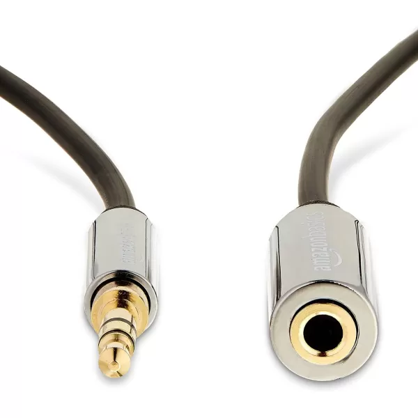 Amazon Basics 35mm Aux Jack Audio Extension Cable Male to Female Adapter for Headphone or Smartphone 6 Foot Black6 Feet 10Pack