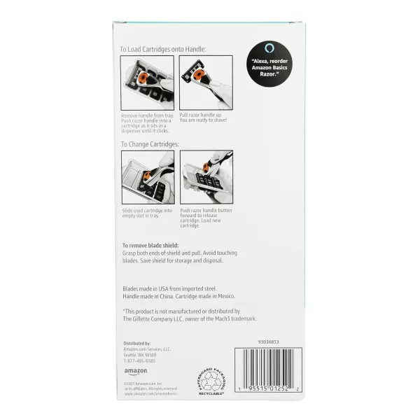 Amazon Basics 3Blade Motion Sphere Razor for Men with Dual Lubrication Handle amp 20 Cartridges Cartridges fit Amazon Basics Razor Handles only 21 Piece Set Black Previously Solimo21 Piece Set