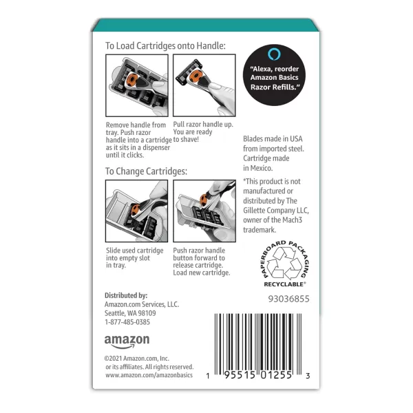 Amazon Basics 3Blade Motion Sphere Razor for Men with Dual Lubrication Handle amp 20 Cartridges Cartridges fit Amazon Basics Razor Handles only 21 Piece Set Black Previously Solimo8 Count Pack of 3