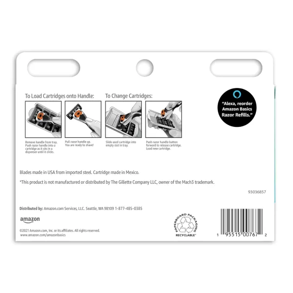 Amazon Basics 3Blade Motion Sphere Razor for Men with Dual Lubrication Handle amp 20 Cartridges Cartridges fit Amazon Basics Razor Handles only 21 Piece Set Black Previously Solimo12 Count Pack of 1