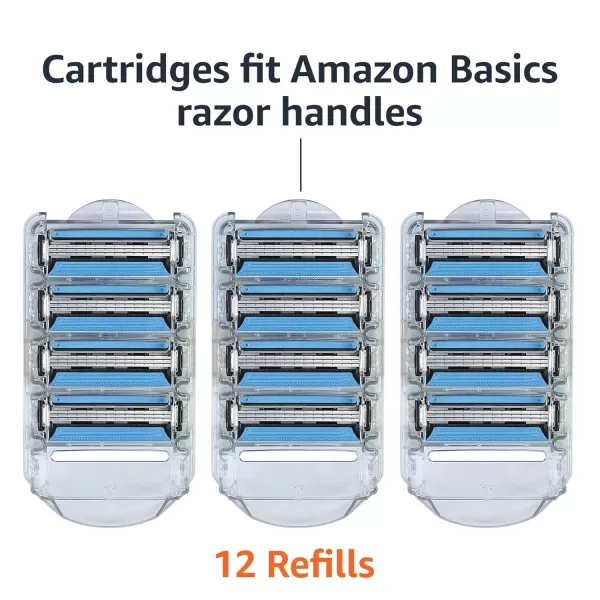 Amazon Basics 3Blade Motion Sphere Razor for Men with Dual Lubrication Handle amp 20 Cartridges Cartridges fit Amazon Basics Razor Handles only 21 Piece Set Black Previously Solimo12 Count Pack of 1