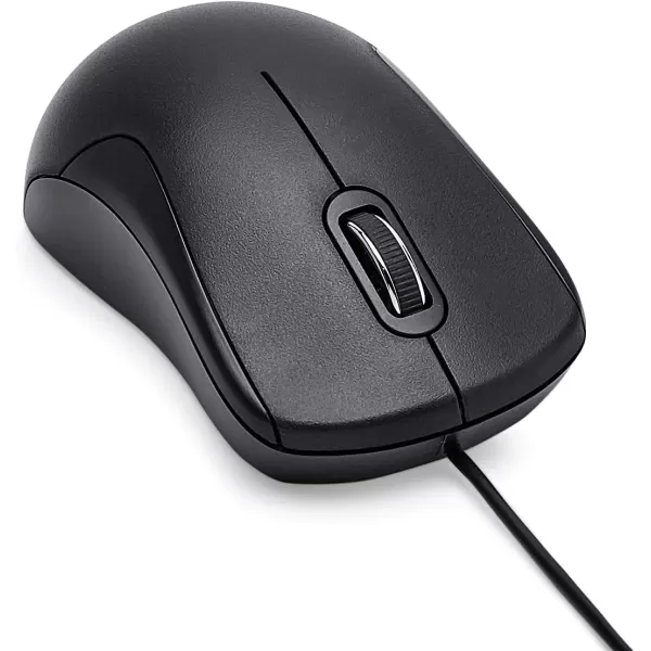 Amazon Basics 3Button USB Wired Mouse  Standard BlackAmazon Basics 3Button USB Wired Mouse  Standard Black