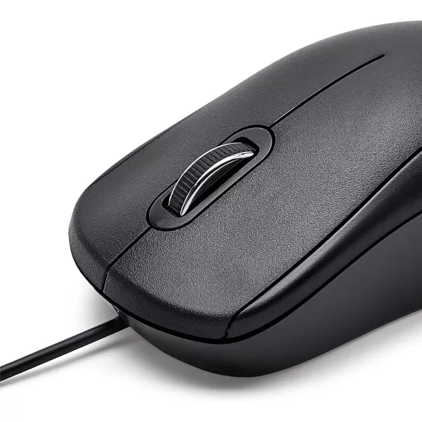 Amazon Basics 3Button USB Wired Mouse  Standard BlackAmazon Basics 3Button USB Wired Mouse  Standard Black