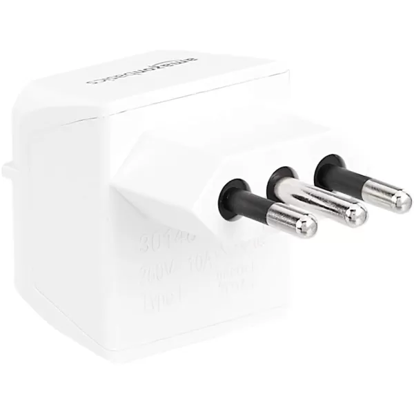 Amazon Basics 3Pack Travel Plug Adapter Type EF Europe  France Germany Greece Hungary Iceland the Netherlands Norway Poland Portugal Romania and Spain WhiteType L 3 pack