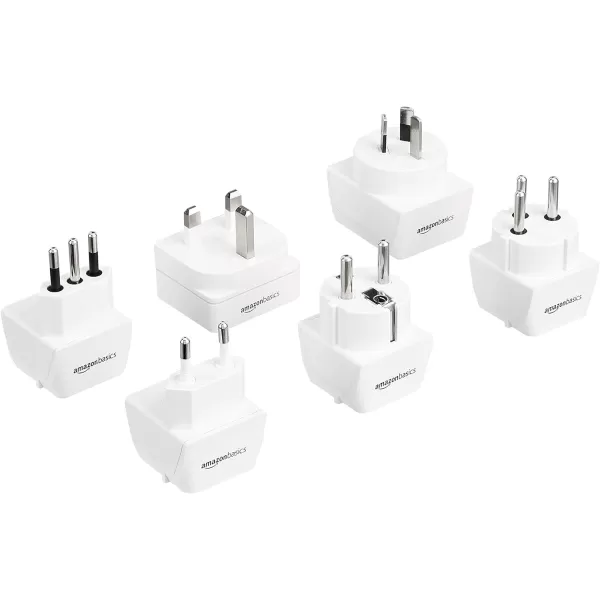 Amazon Basics 3Pack Travel Plug Adapter Type EF Europe  France Germany Greece Hungary Iceland the Netherlands Norway Poland Portugal Romania and Spain WhiteWorld Wide 6 pack