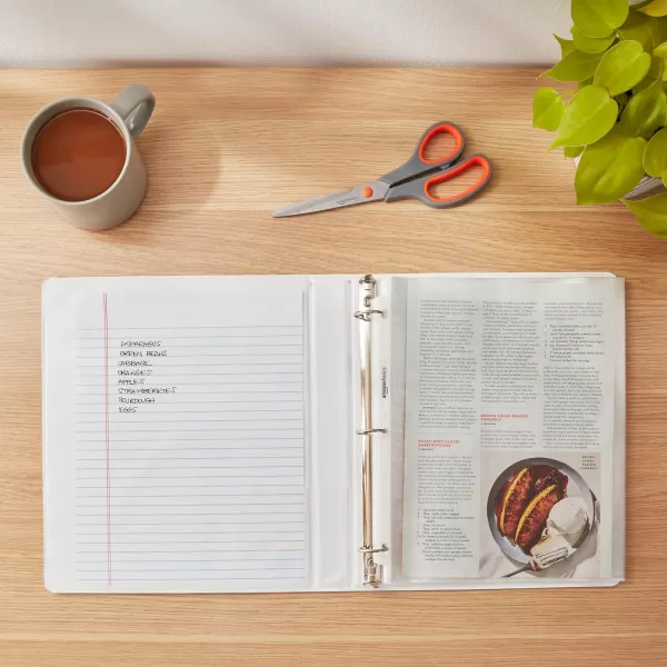 Amazon Basics 3Ring Binder 1Inch  White 4PackWhite 4Pack 1