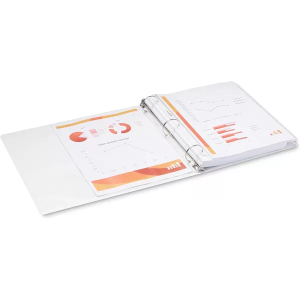 Amazon Basics 3Ring Binder 1Inch  White 4PackWhite 4Pack 15