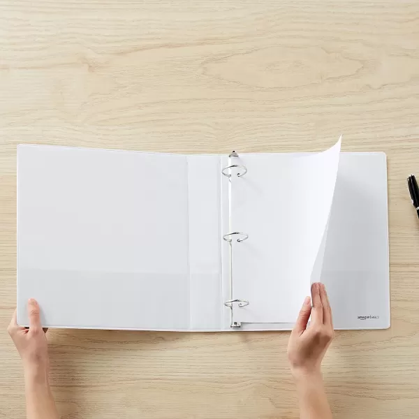 Amazon Basics 3Ring Binder 1Inch  White 4PackWhite 4Pack 15