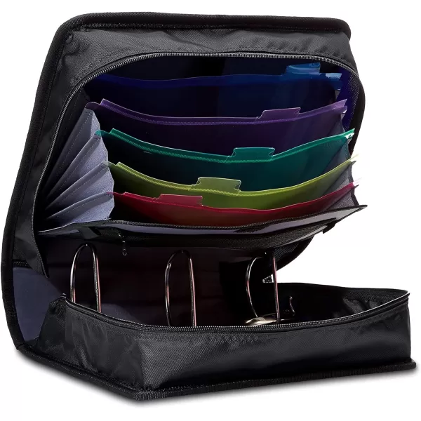 Amazon Basics 3Ring Binder with Zipper  ORing 3 Inch Black1