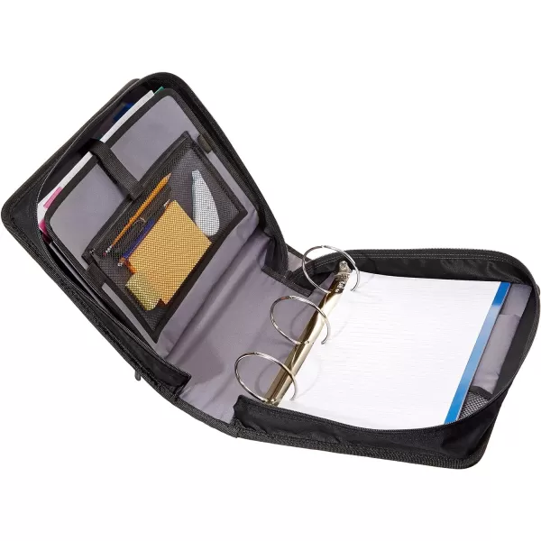 Amazon Basics 3Ring Binder with Zipper  ORing 3 Inch Black1
