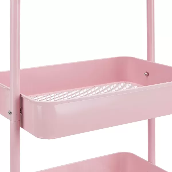 Amazon Basics 3Tier Rolling Utility or Kitchen Cart  CharcoalDusty Pink