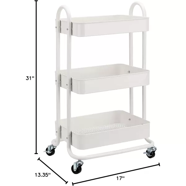 Amazon Basics 3Tier Rolling Utility or Kitchen Cart  CharcoalWhite