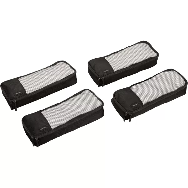 Amazon Basics 4 Piece Packing Travel Organizer Cubes Set Slim GrayBlack Slim