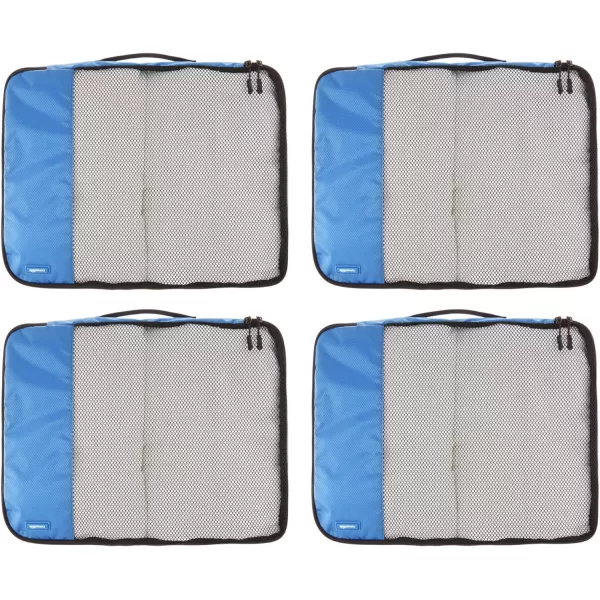 Amazon Basics 4 Piece Packing Travel Organizer Cubes Set Slim GrayBlue Large