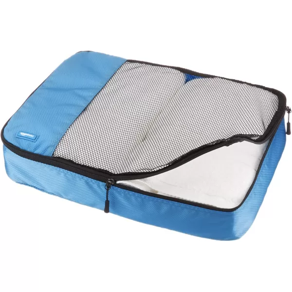 Amazon Basics 4 Piece Packing Travel Organizer Cubes Set Slim GrayBlue Large