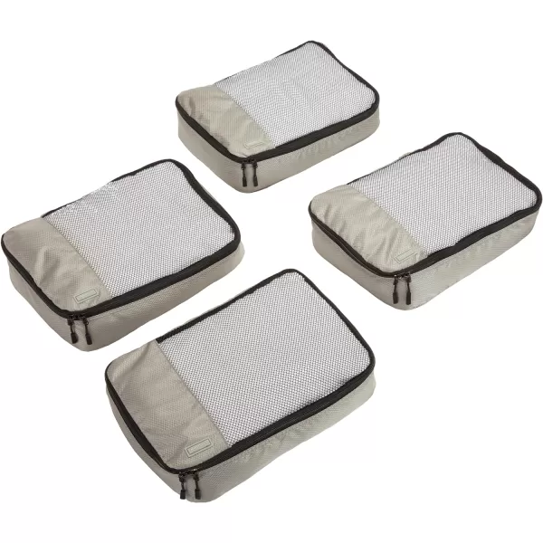 Amazon Basics 4 Piece Packing Travel Organizer Cubes Set Slim GrayGray Medium