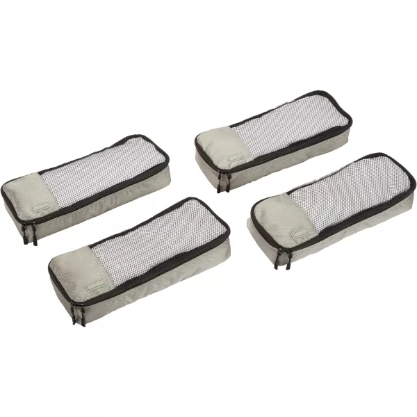 Amazon Basics 4 Piece Packing Travel Organizer Cubes Set Slim GrayGray Slim