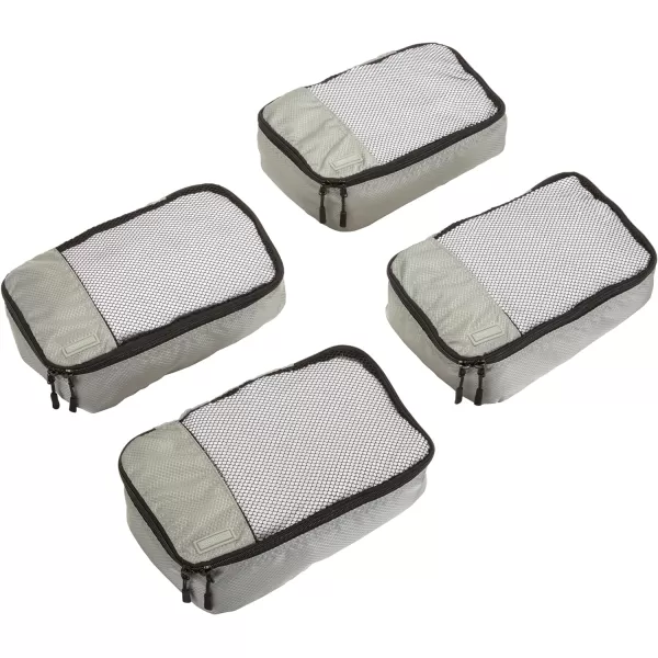 Amazon Basics 4 Piece Packing Travel Organizer Cubes Set Slim GrayGray Small