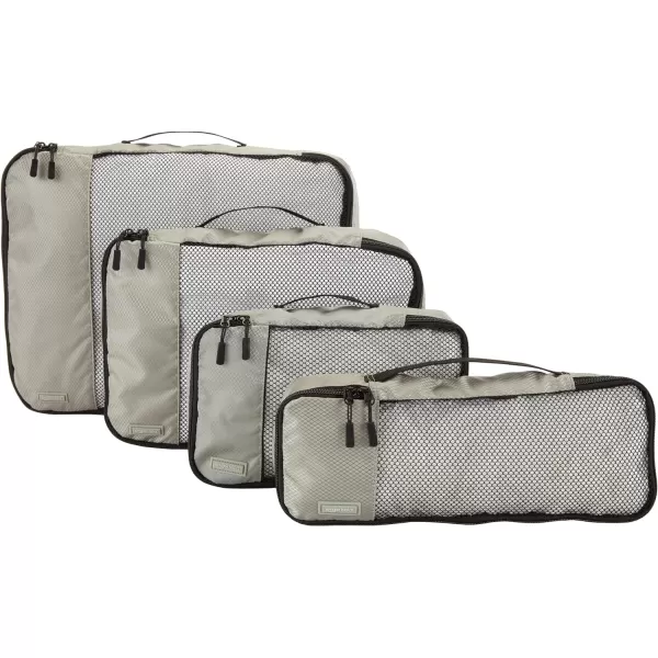 Amazon Basics 4 Piece Packing Travel Organizer Cubes Set Slim GrayGray Small Medium Large and Slim