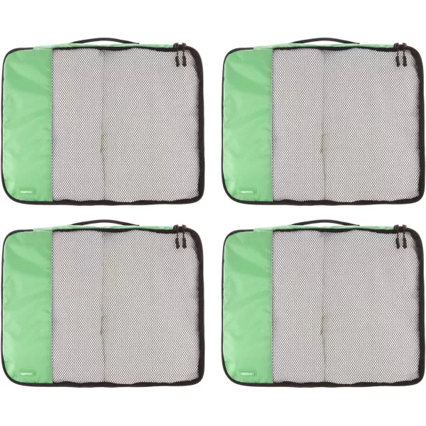 Amazon Basics 4 Piece Packing Travel Organizer Cubes Set Slim GrayGreen Large