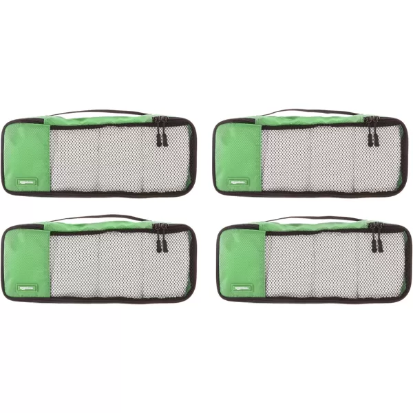 Amazon Basics 4 Piece Packing Travel Organizer Cubes Set Slim GrayGreen Slim