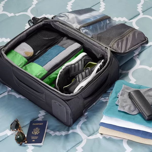Amazon Basics 4 Piece Packing Travel Organizer Cubes Set Slim GrayGreen Slim