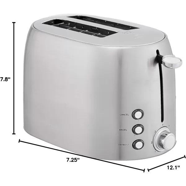 Amazon Basics 4 Slot Toaster  BlackBrushed Silver 2 Slot Toaster