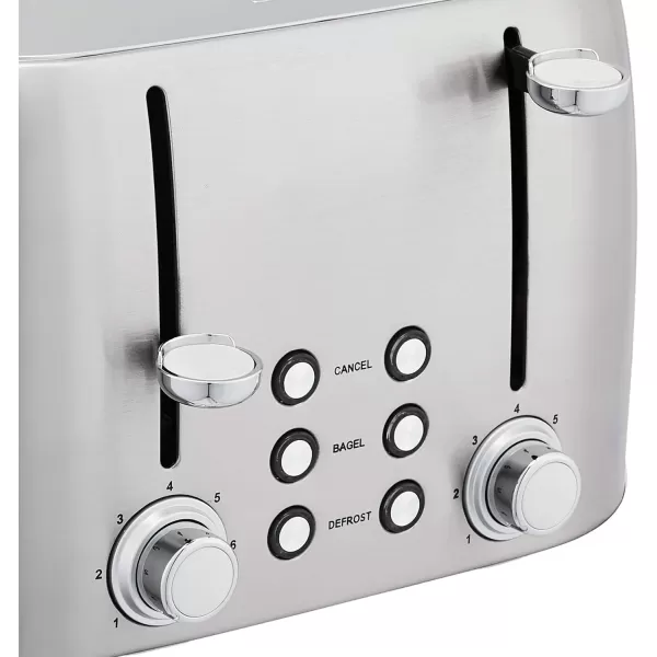 Amazon Basics 4 Slot Toaster  BlackBrushed Silver 4 slot Toaster