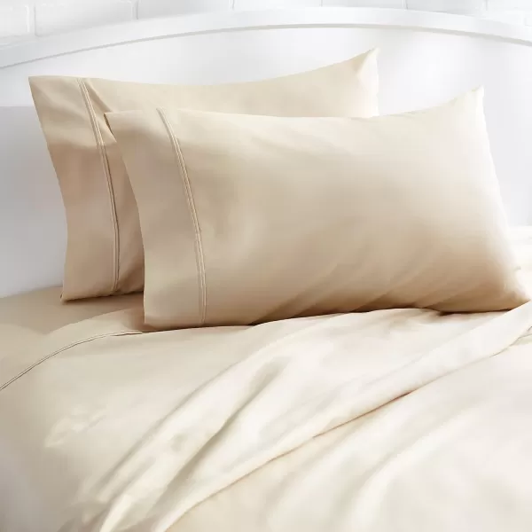 Amazon Basics 400 Thread Count Cotton Pillow Case Standard 30 L x 20 W White  Set of 2Beige King