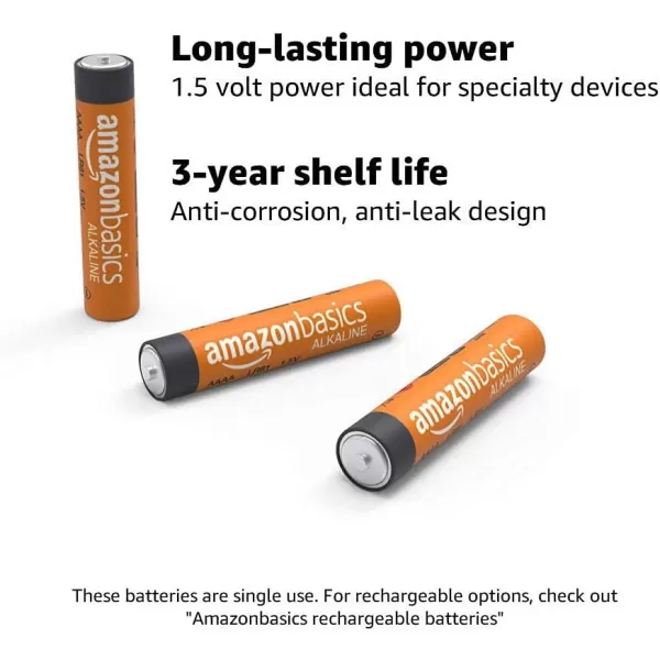 Amazon Basics 4Pack AAAA Alkaline HighPerformance Batteries 15 Volt 3Year Shelf Life4 AAAA