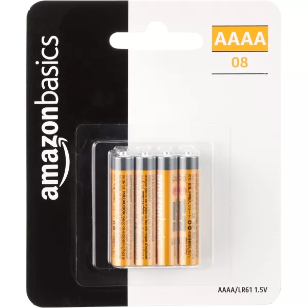 Amazon Basics 4Pack AAAA Alkaline HighPerformance Batteries 15 Volt 3Year Shelf Life8 AAAA