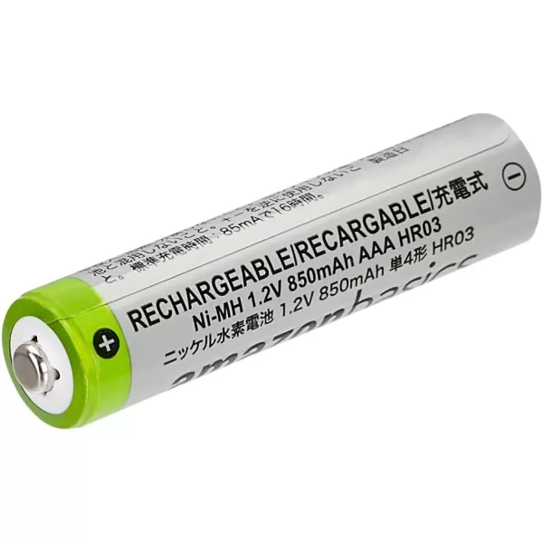 Amazon Basics 4Pack Rechargeable AAA NiMH HighCapacity Batteries 850 mAh PreChargedAmazon Basics 4Pack Rechargeable AAA NiMH HighCapacity Batteries 850 mAh PreCharged