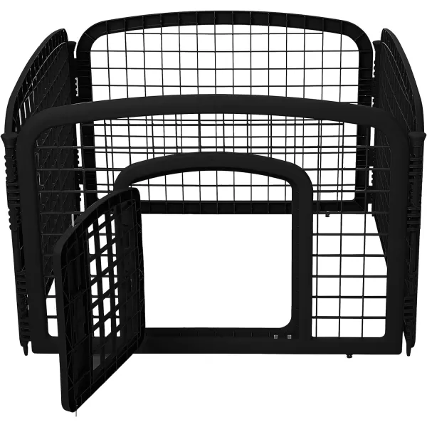 Amazon Basics 4Panel Plastic Pet Pen Fence Enclosure With Gate  35 x 35 x 24 Inches Blackblack 24Inch