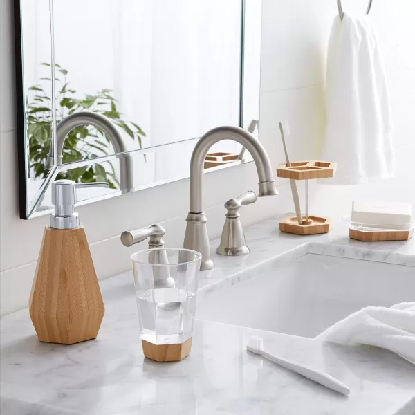 Amazon Basics 4Piece Bamboo Bathroom Vanity Set Geometric4piece Geometric