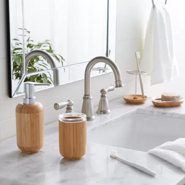Amazon Basics 4Piece Bamboo Bathroom Vanity Set Geometric4piece Round